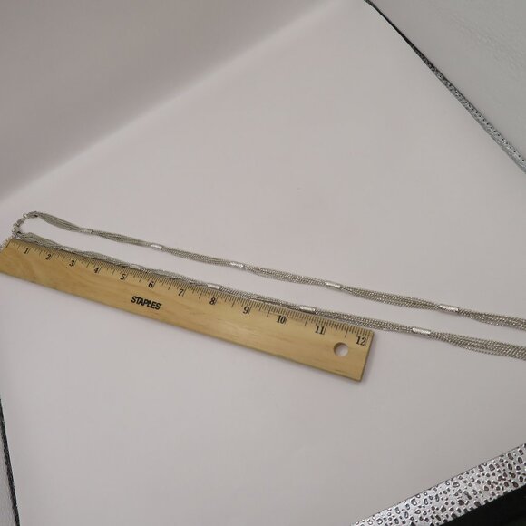 Monet Silver Tone Multi-Strand Station Necklace - Picture 10 of 10